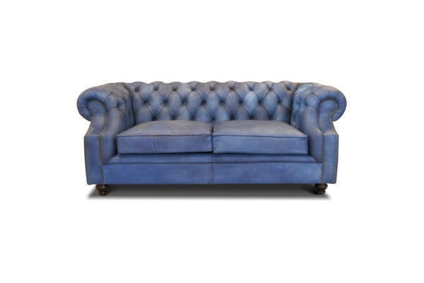 Klassisches Chesterfield Büffelleder Sofa - 2 Sitzer | Modell PILLOWS