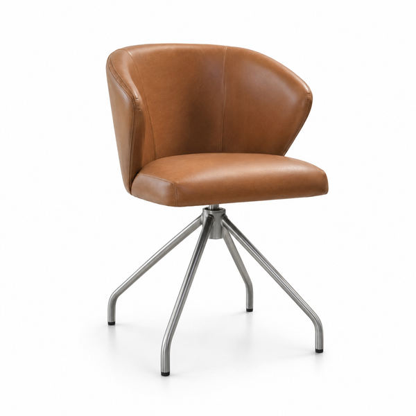 Moderner Büffellleder Drehstuhl | Modell DEEA